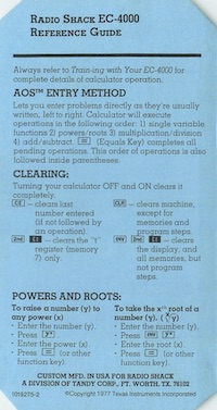 EC-4000 Reference Card